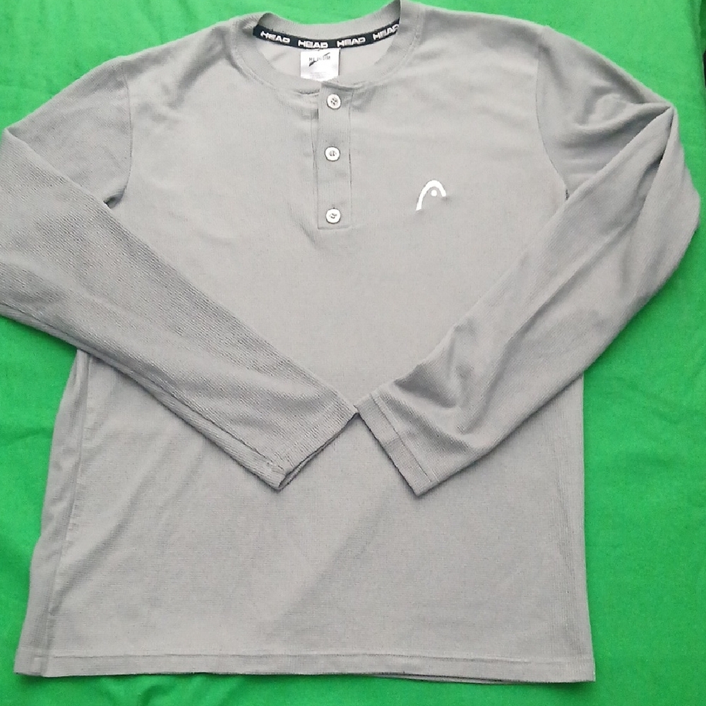 Head Gray Long Sleeve Henley Shirt